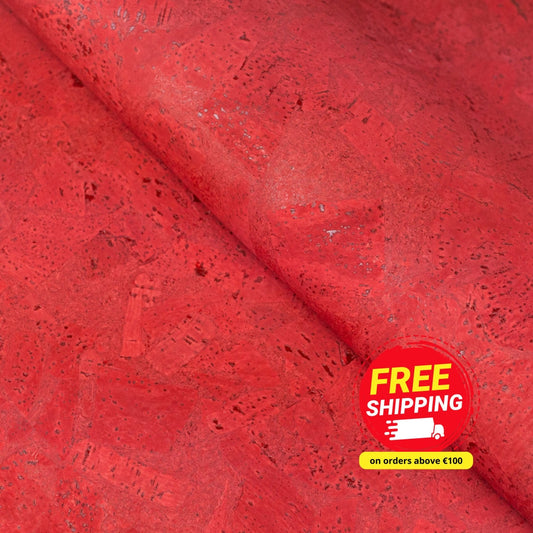 Vibrant Red Cork Fabric Texture COF-483