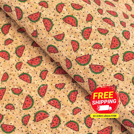 Watermelon, Cork Fabric- COF-405